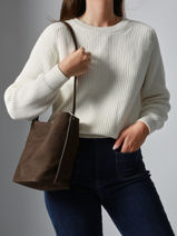 Sac Port paule Sac  Dos S Cavalier Nubuck Cuir Etrier Marron cavalier nubuck ECAN126S-vue-porte