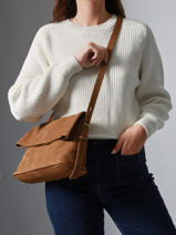 Crossbody Bag Cavalier Nubuck Leather Etrier Brown cavalier nubuck ECAN135M-vue-porte