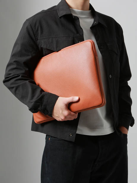 Housse Ordinateur Flandres Pc 15'' Cuir Etrier Orange flandres EFLA8835 vue secondaire 1